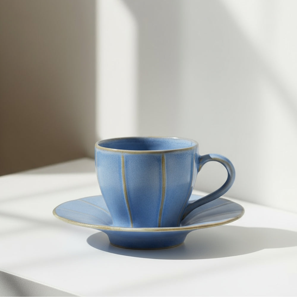 Nimbus Clay Cup & Saucer- Sky Blue