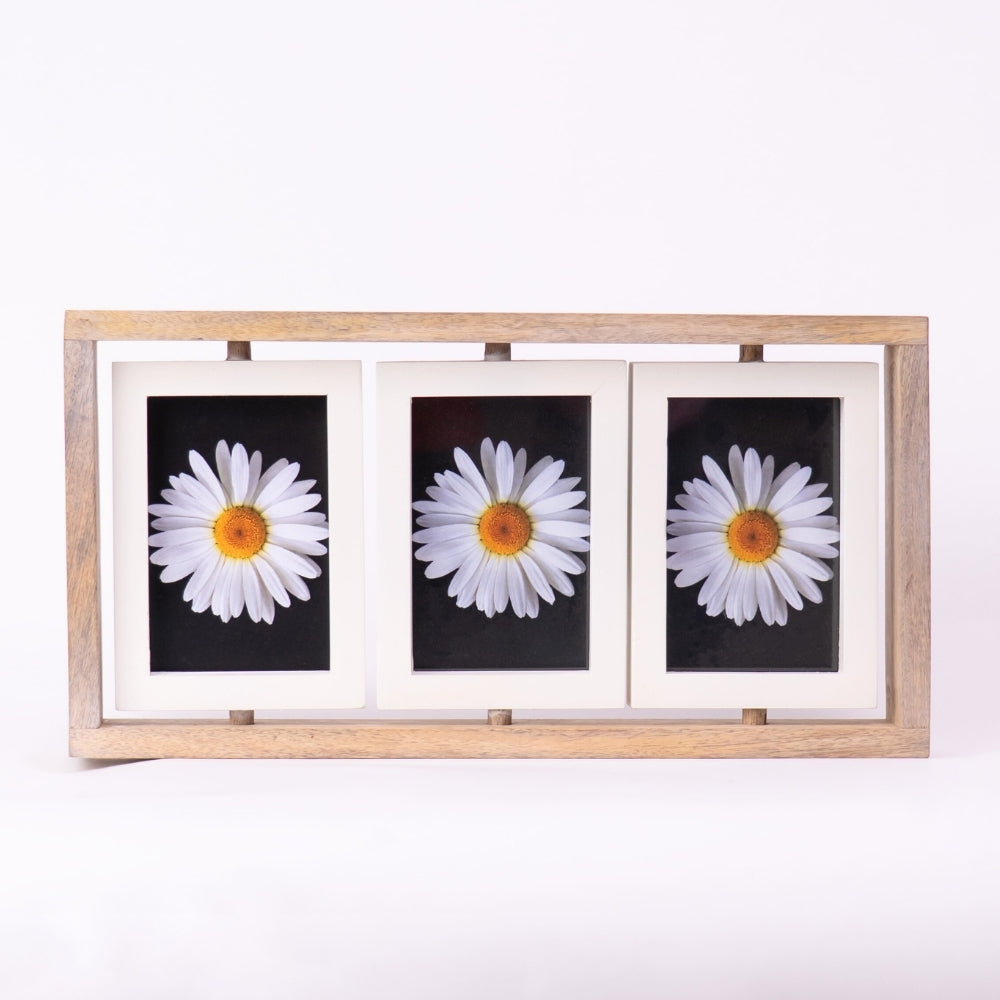 Spin & Frame Photo Frame- Gray & White