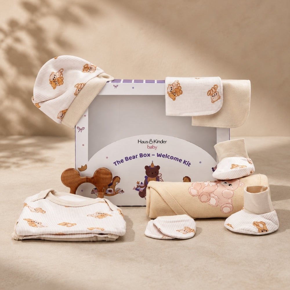 The Bear Box – Welcome Kit, Pack of 10 - Baby Essentials | haus & kinder