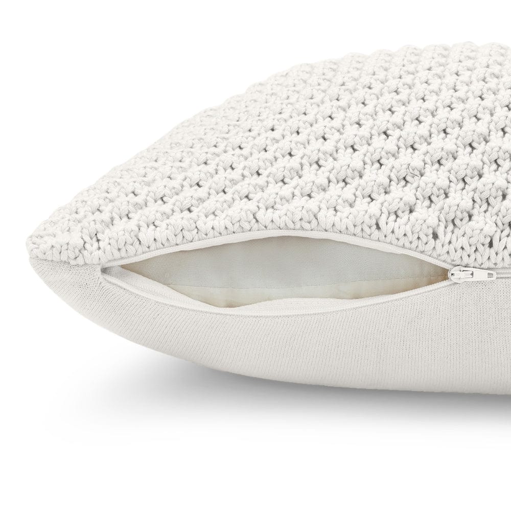 Knitted Decorative Bubble knit Cushion Cover, Ivory