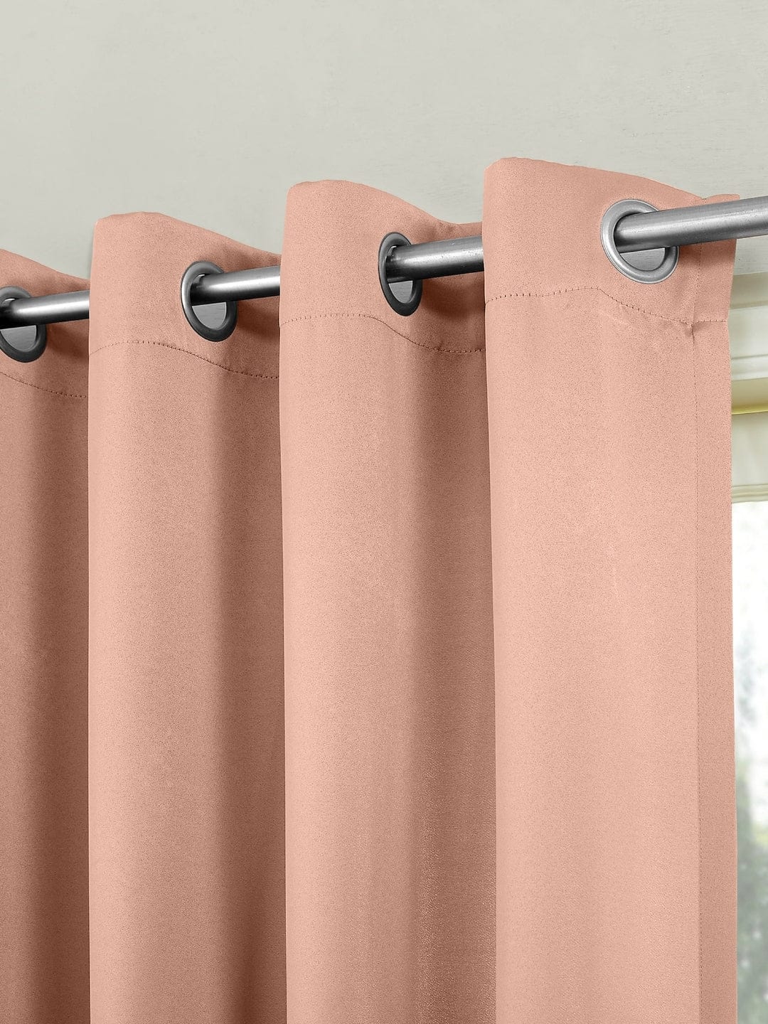 Solid blackout curtains set of 2, Peach