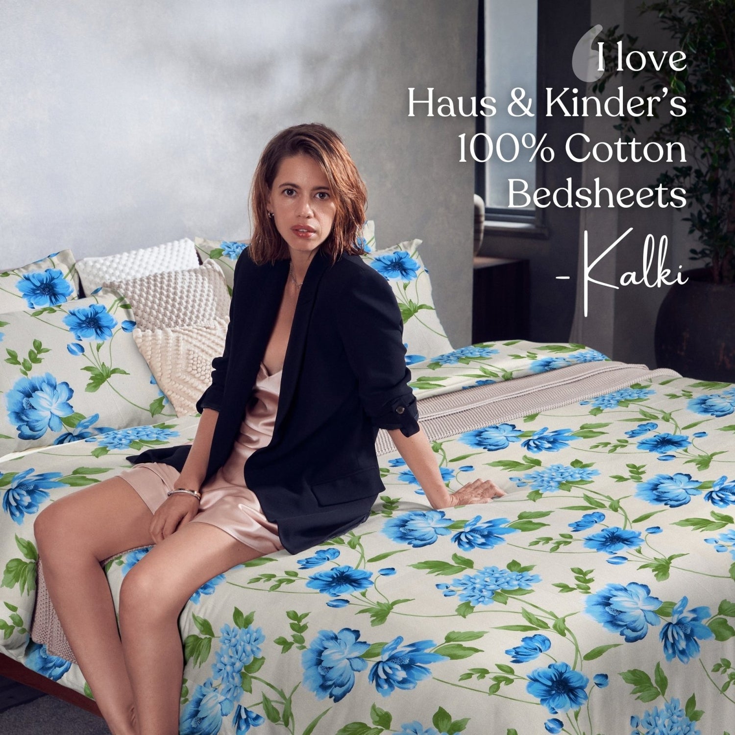 Garden Reverie 100% Cotton Double Bedsheet, 144TC - Bedsheets | haus & kinder