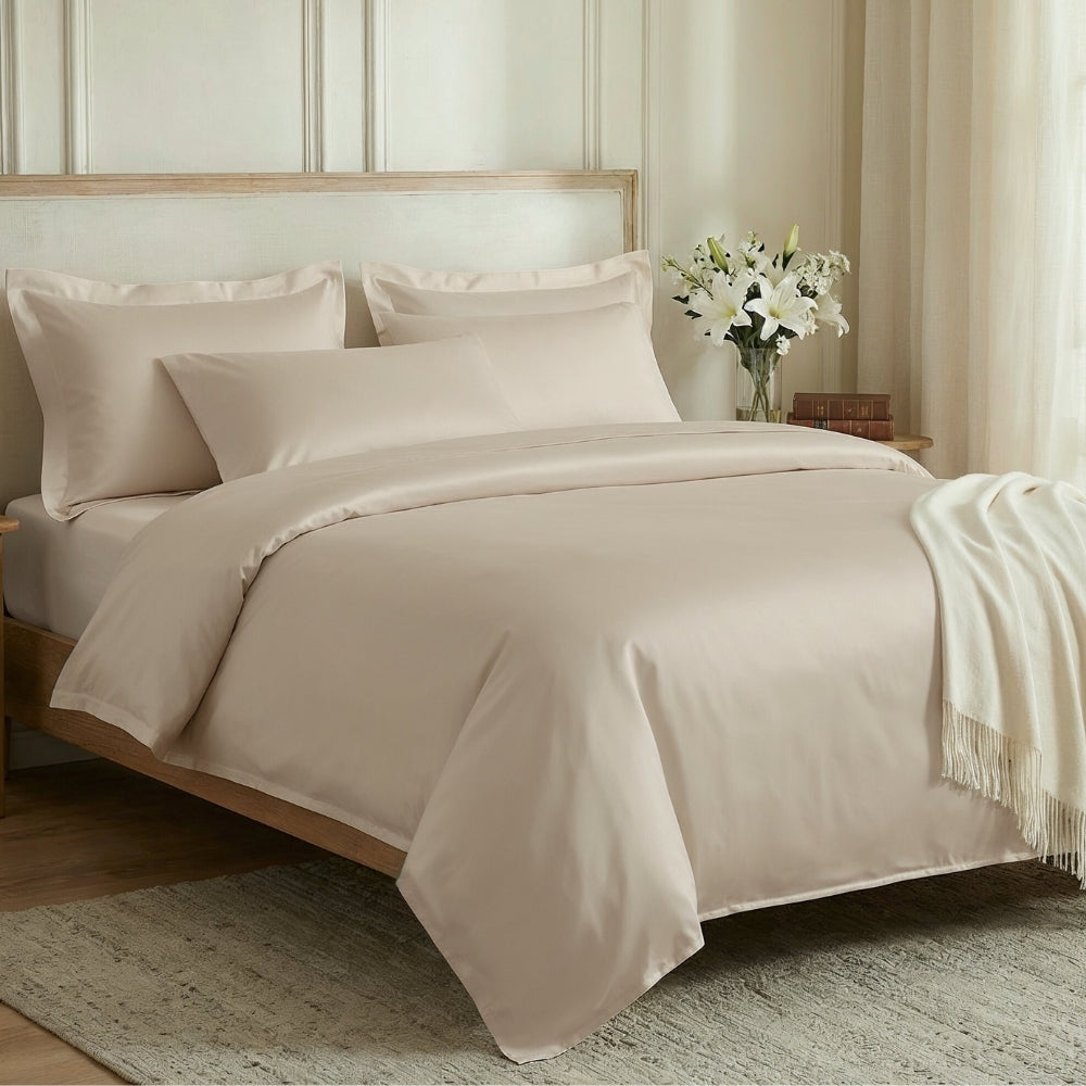 Tencel 300 TC King Flat Bedsheet- Sandstone Calm