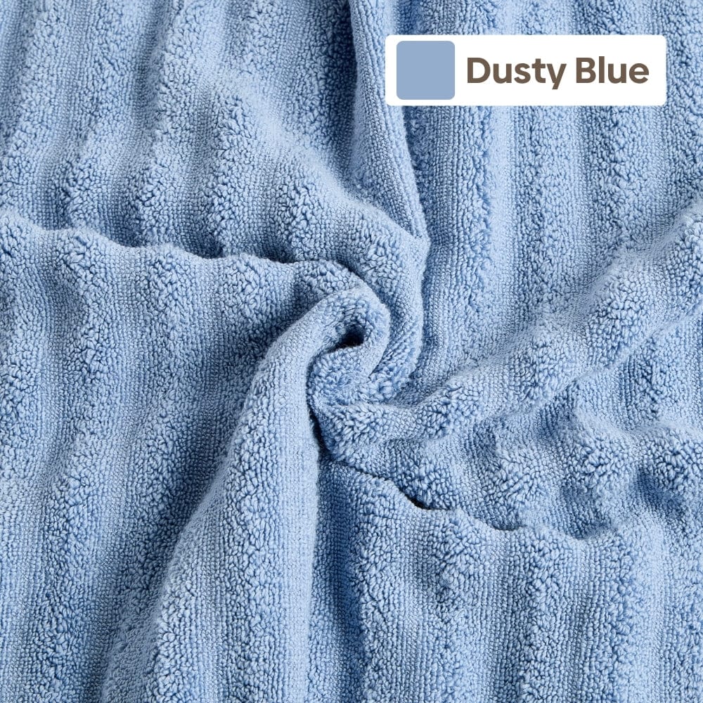 100% Cotton Allure Zero Twist Bath Towel- Pack Of 2 - (Beige, Dusty Blue)
