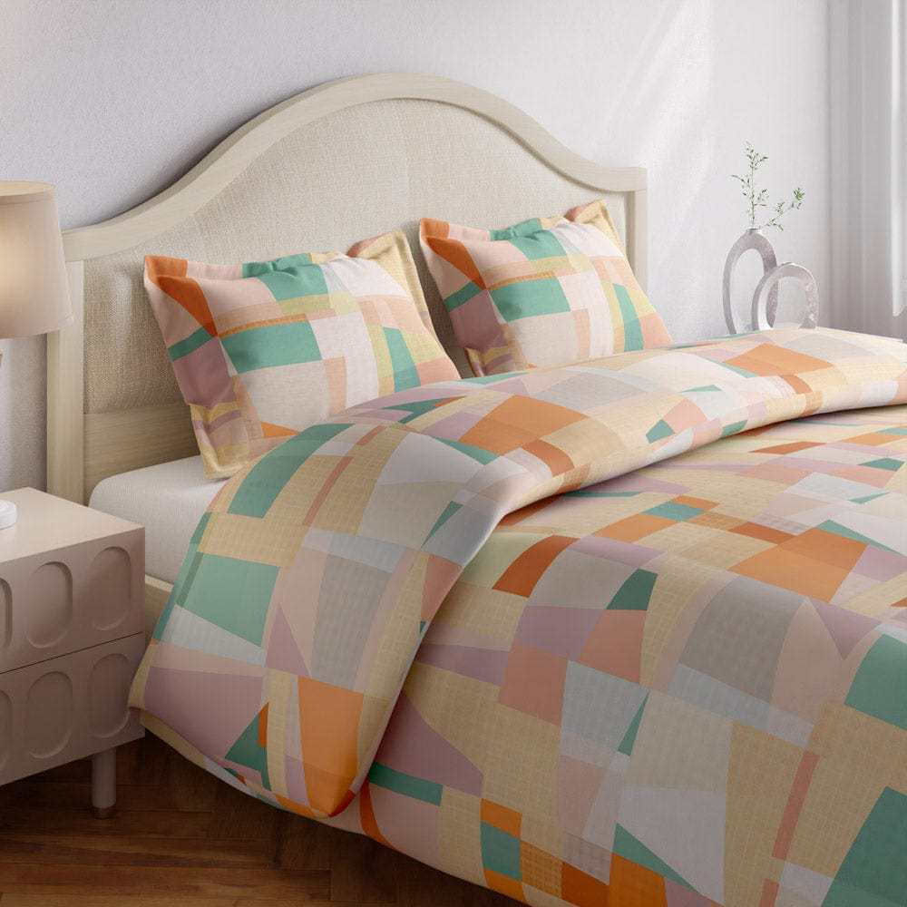 Pastel Geometric 100% Cotton King Bedsheet, 144 TC