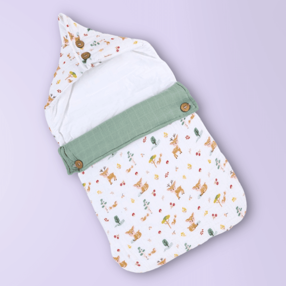 Whimsical Woodland Muslin Carrier Nest / sleeping bag , 0-12 Months - Carrier Nest | haus & kinder