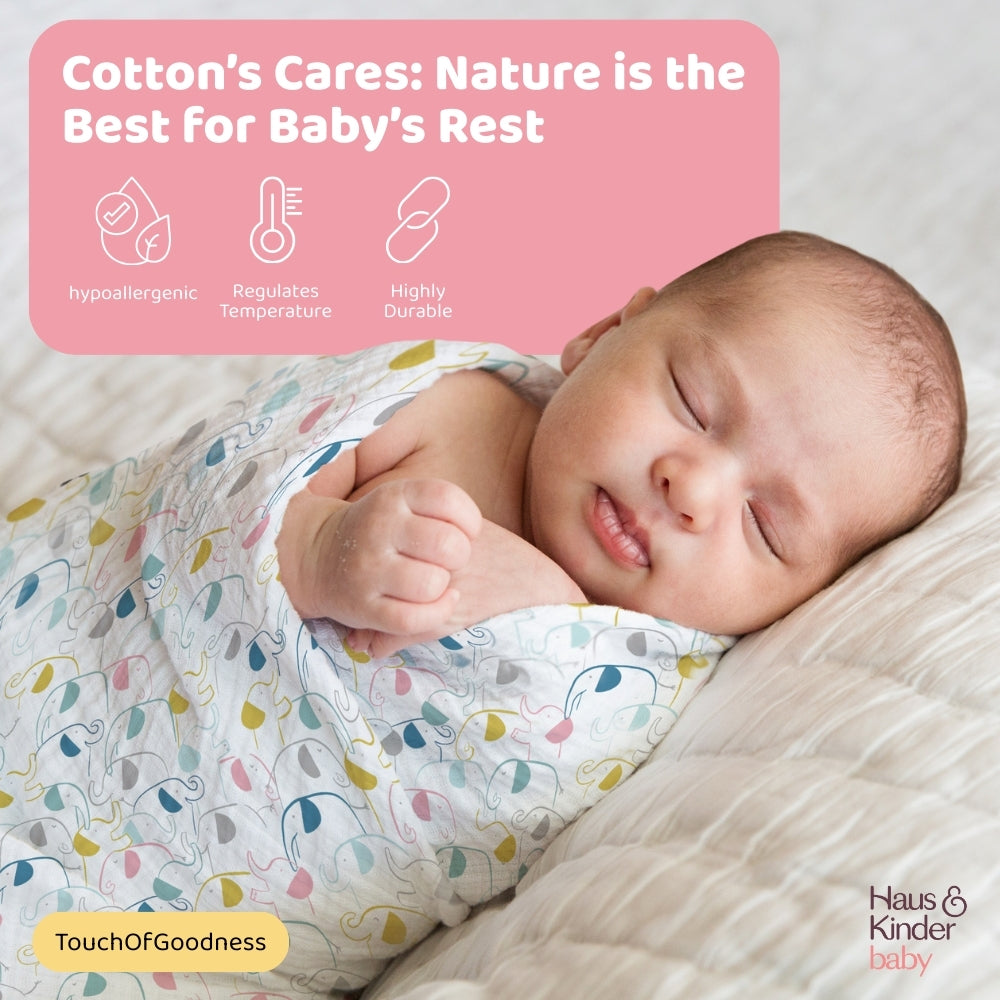 Jungle Collection 100% Cotton Soft Muslin Swaddles Wrap for Newborn Baby - Pack of 3, Multicolor