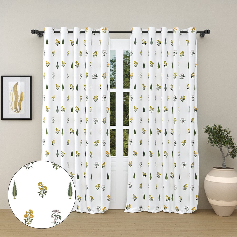 Garden of Joy Yellow Curtain Set