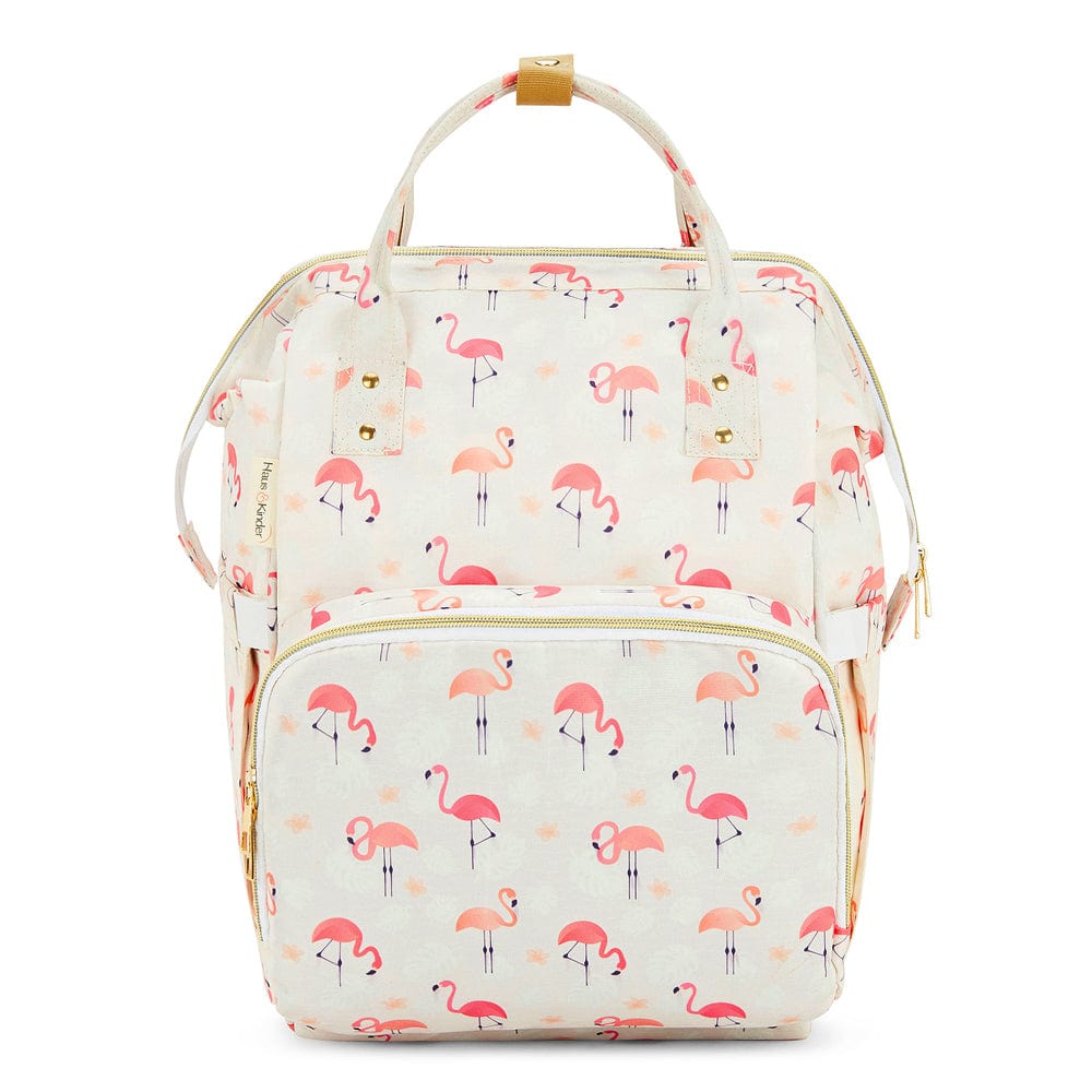 Chic Diaper Bag Backpack for New Parents (Capacity - 20L) , Bird Flamingo