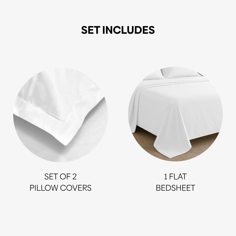 Tencel 300 TC King Flat Bedsheet- Cloud Drift