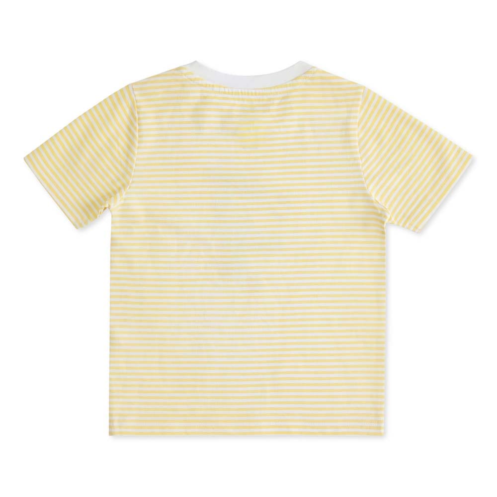 100% Cotton Half Sleeve Boy T-Shirt, Blue-Yellow