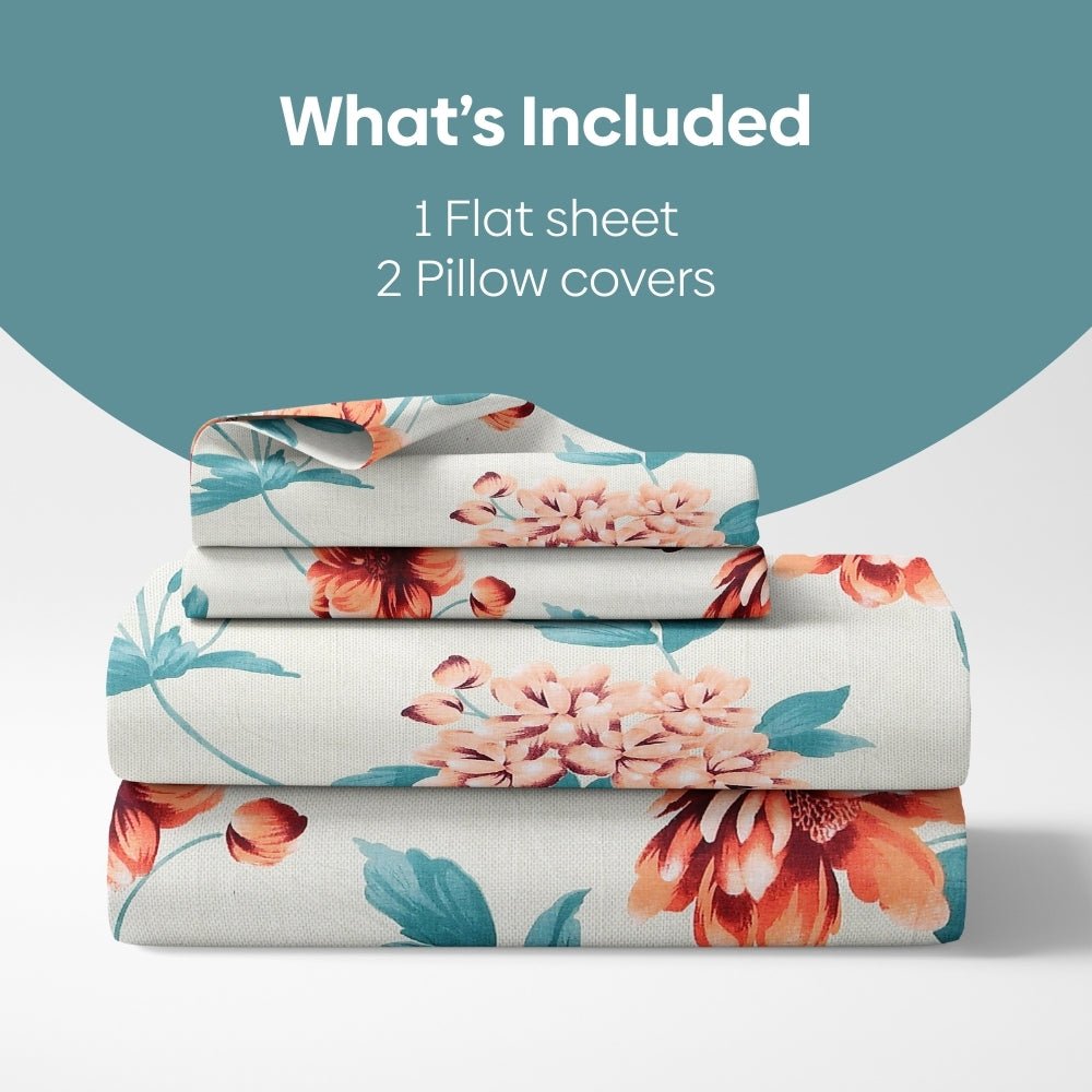 Meadow Muse 100% Cotton Double Bedsheet, 144TC - Bedsheets | haus & kinder