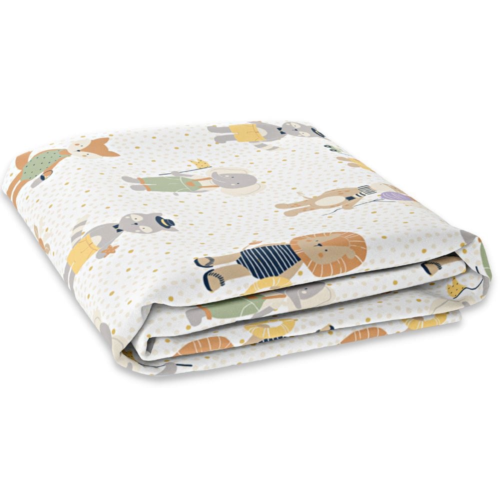 100% cotton fitted crib sheet, Pack of 1 (52*28*8Inch), Jungle Party