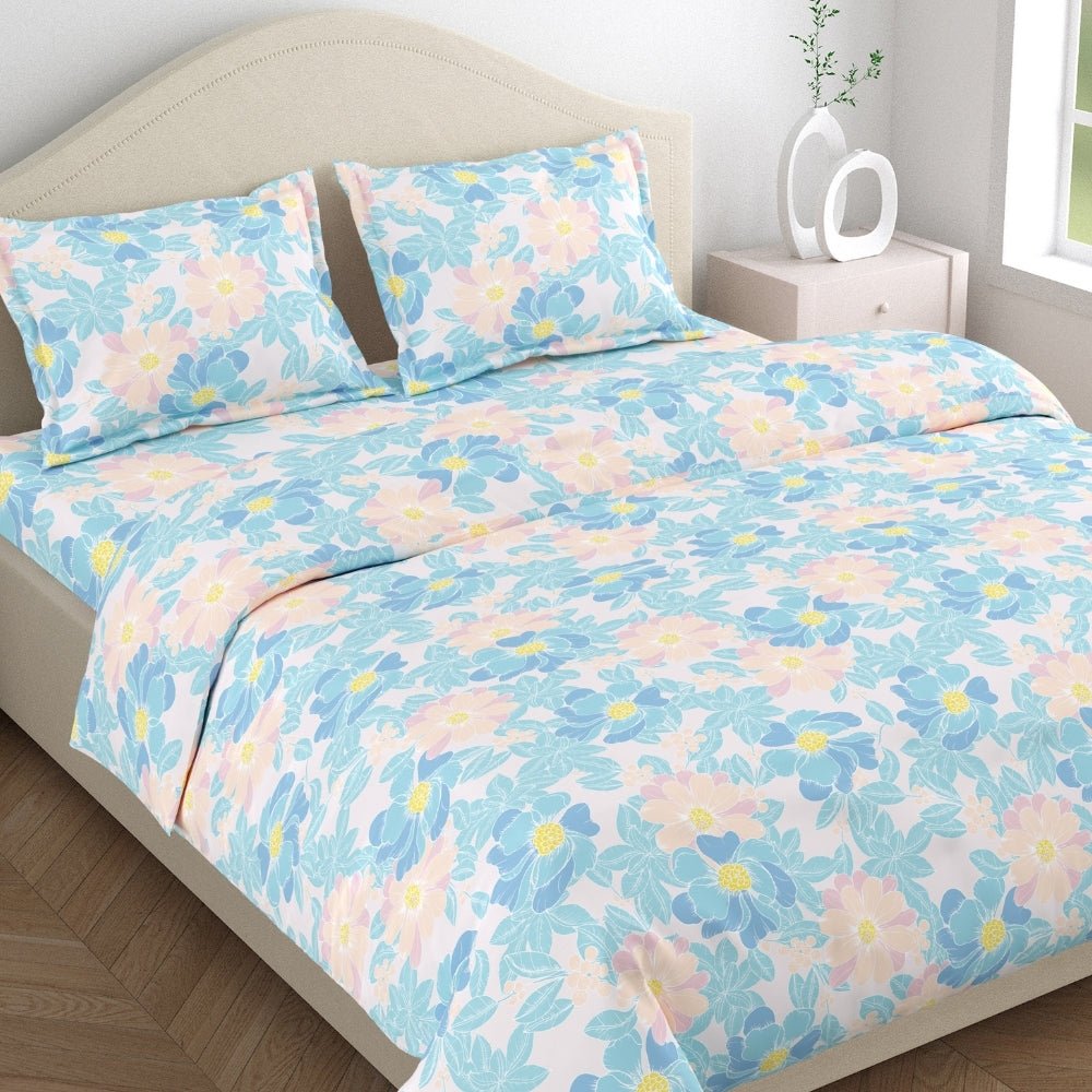 Petal Veil 100% Combed Cotton 144 TC Double Flat Bedsheet - Bedsheets | haus & kinder