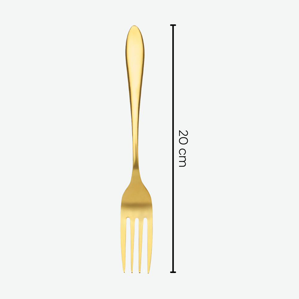 Stardust Champagne Gold stainless steel dinner fork, set of 4