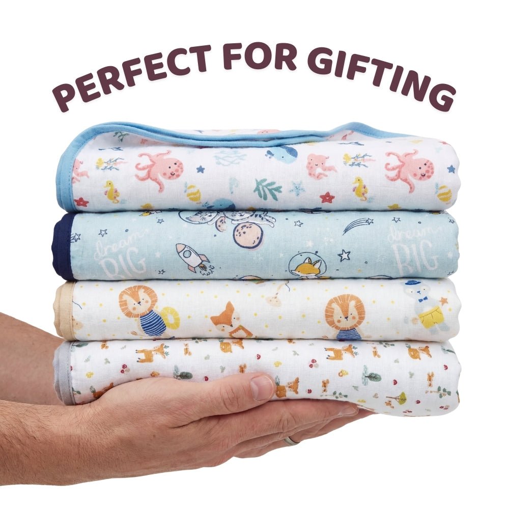 Jungle Party 100% Cotton Muslin Reversible Blanket for New Born Baby - Blanket | haus & kinder