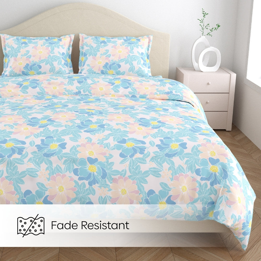 Petal Veil 100% Combed Cotton 144 TC Double Flat Bedsheet