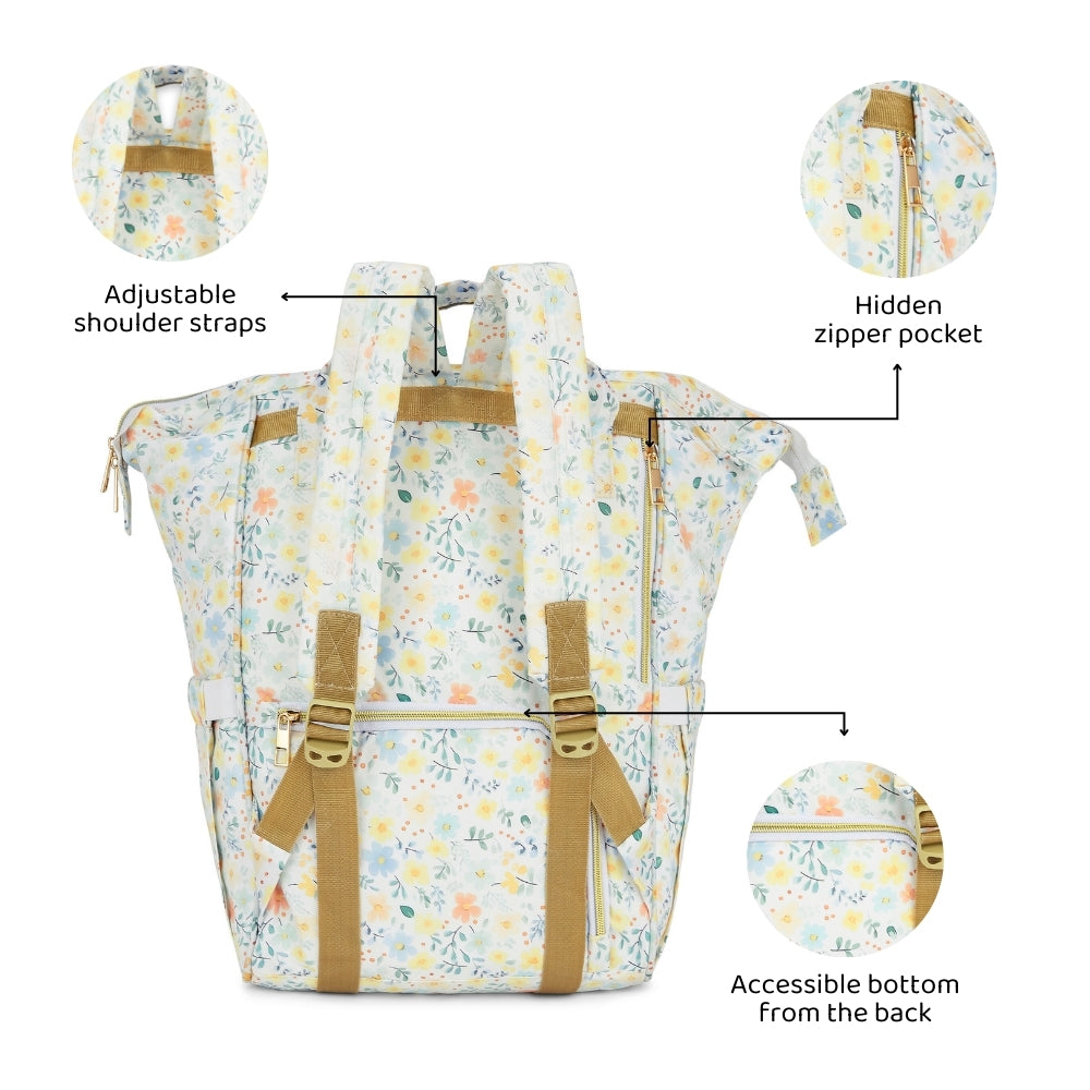 Chic Diaper Bag Backpack (Capacity - 20L) , Little Bloom