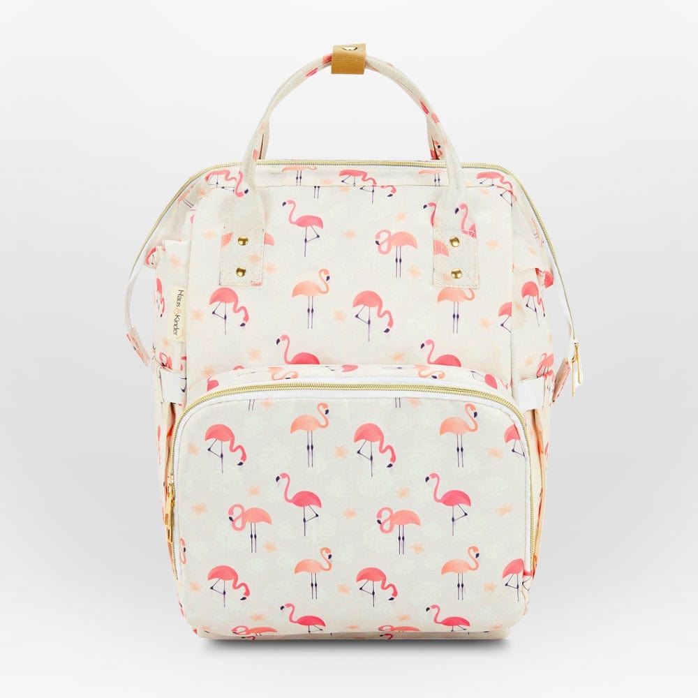 Chic Diaper Bag Backpack for New Parents (Capacity - 20L) , Bird Flamingo