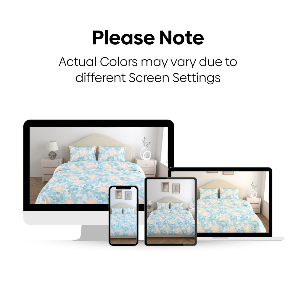 Petal Veil 100% Combed Cotton 144 TC Double Flat Bedsheet