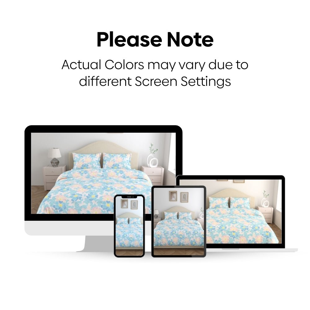 Petal Veil 100% Combed Cotton 144 TC Double Flat Bedsheet - Bedsheets | haus & kinder
