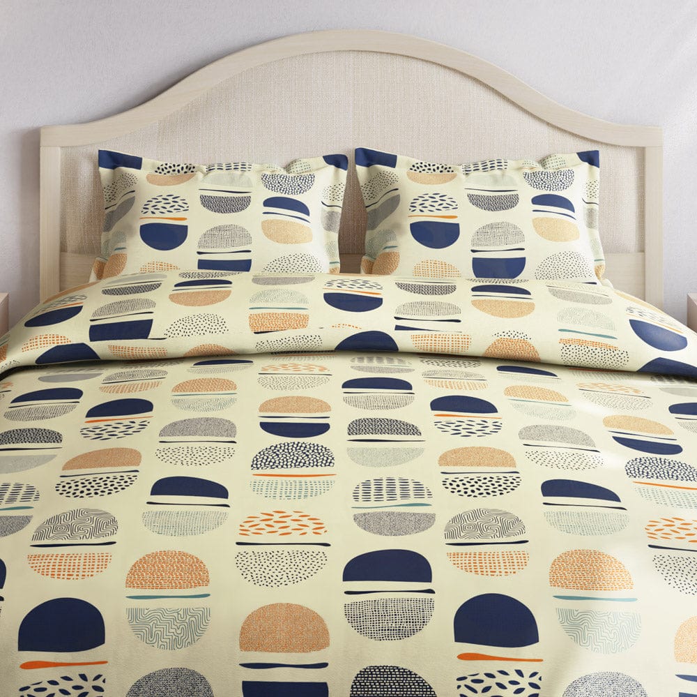 Semicircle 100% Cotton King Size Bedsheet, 144 TC