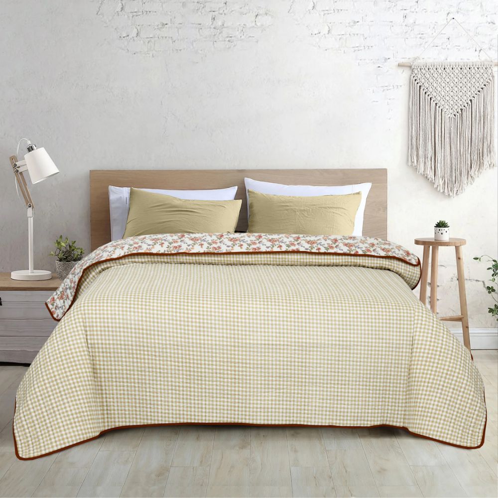 Digital Printed Ultra Soft Peach Finish Reversible Comforter, Rosewood Charm