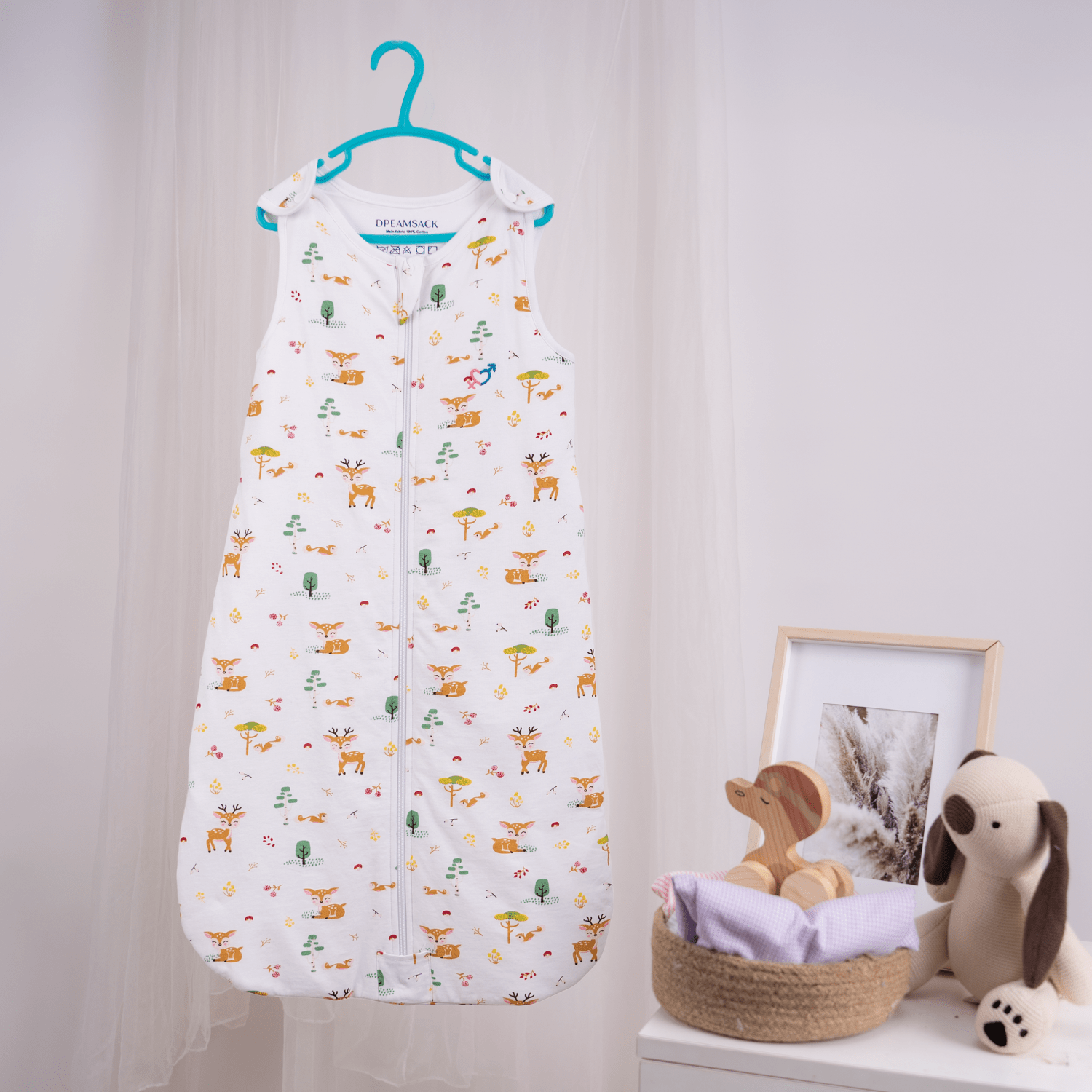 H&K Dreamsack Sleeping Bag, Whimcical Woodland, Off White