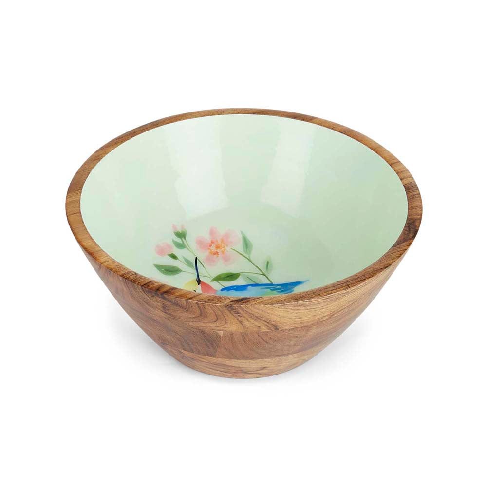 Bird and bloom wood Bowl, Large