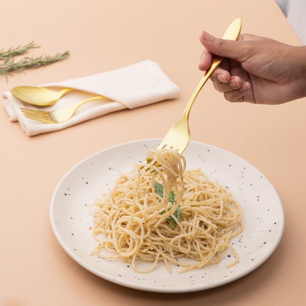 Stardust Champagne Gold stainless steel dinner fork, set of 4