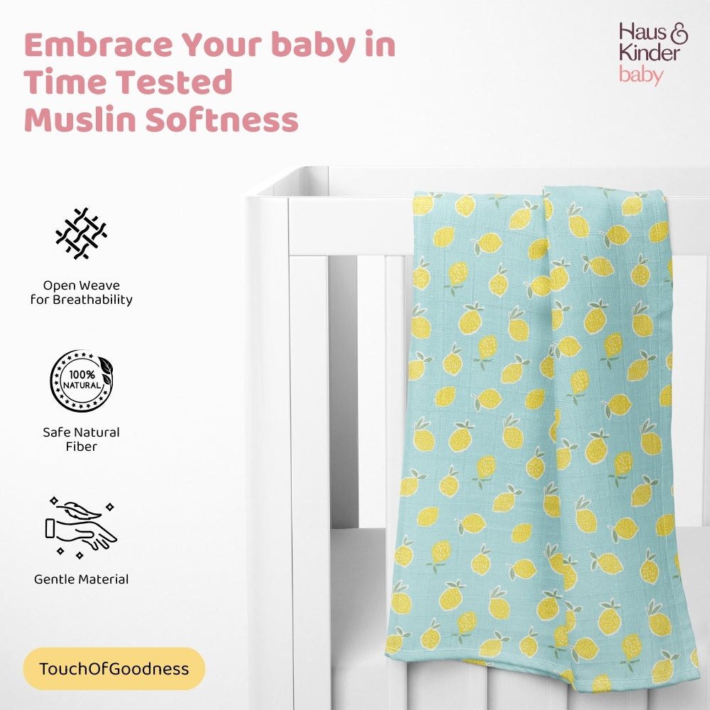 Wildlife wonder Collection 100% Cotton Muslin Swaddle Pack Of 3