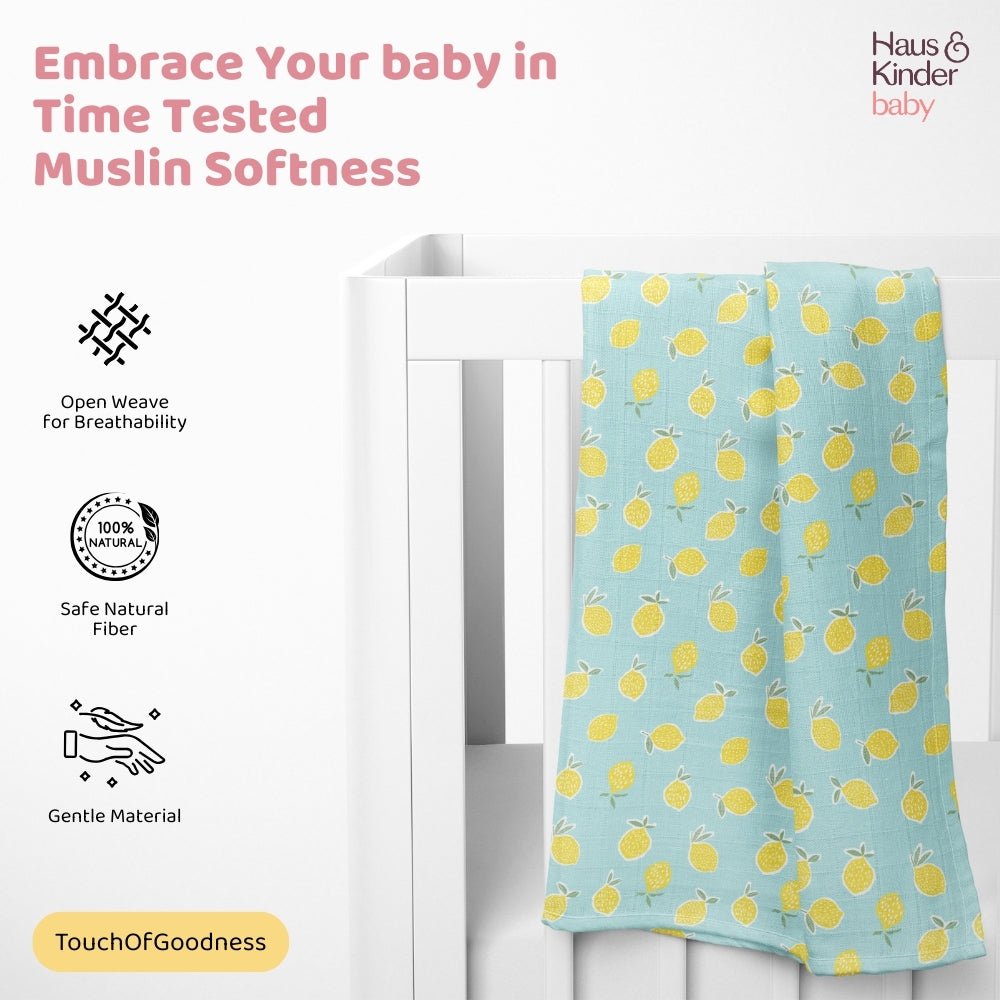 Wildlife wonder Collection 100% Cotton Muslin Swaddle Pack Of 3 - Swaddles | haus & kinder