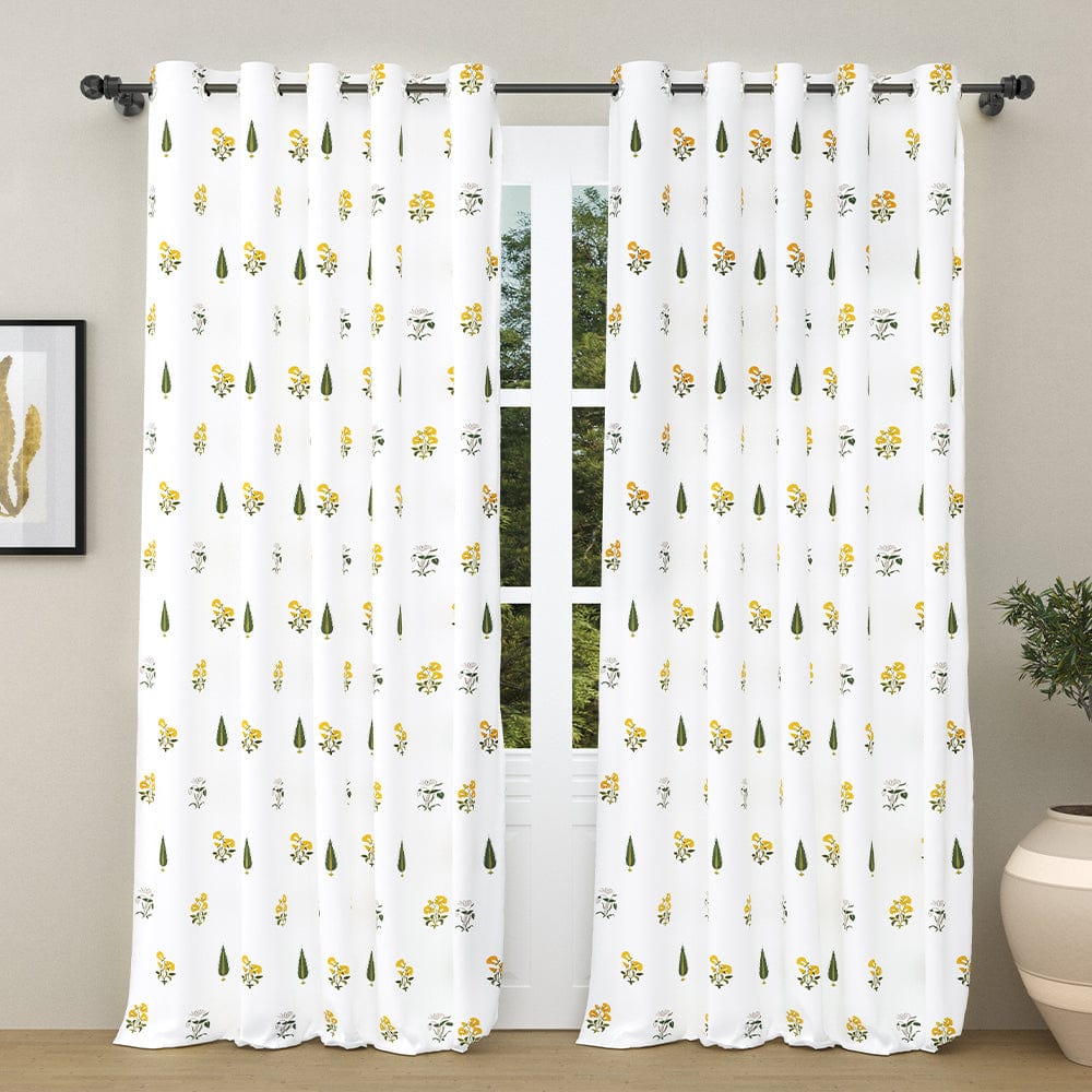 Garden of Joy Yellow Curtain Set