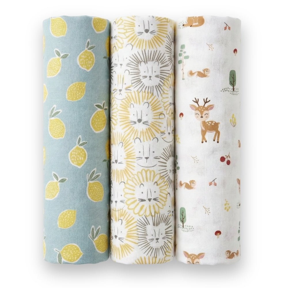 Wildlife wonder Collection 100% Cotton Muslin Swaddle Pack Of 3 - Swaddles | haus & kinder