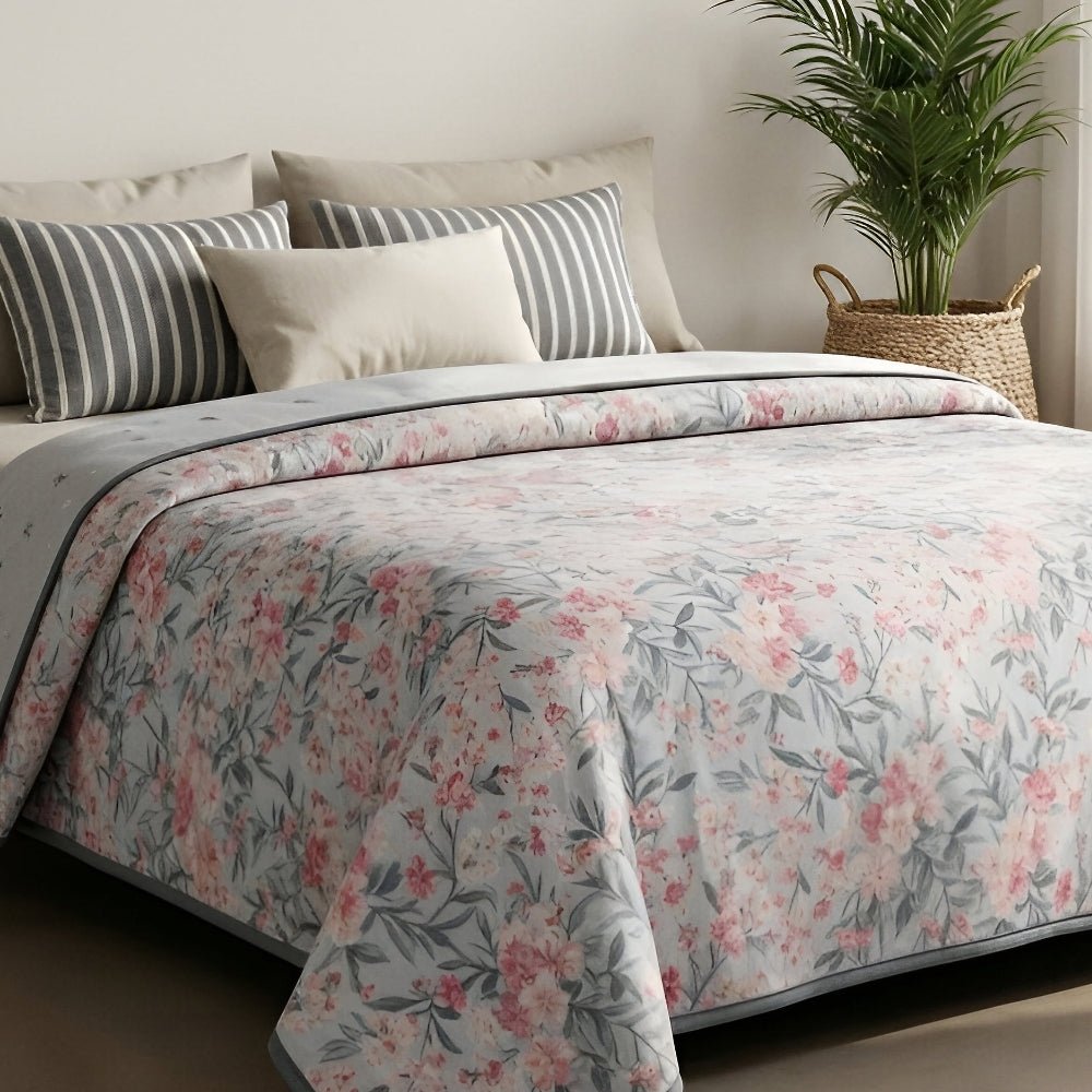 Moments 100% Cotton Reversible Double Dohar Set Of 1, Grey - Dohar | haus & kinder