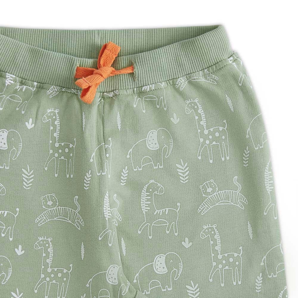 100% Cotton Full Length Boy Joggers, Green