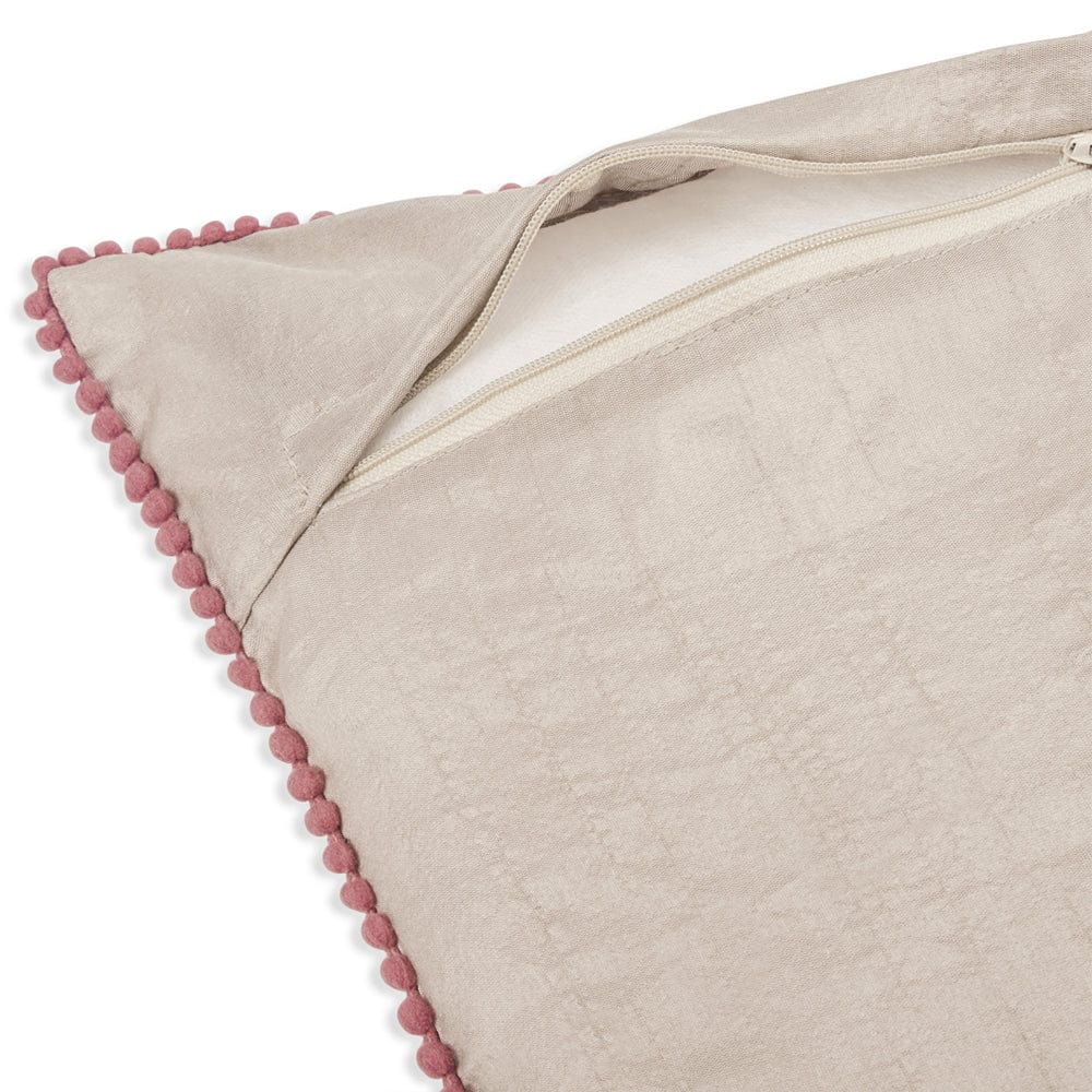 Embroidered Decorative Cushion Cover, Radiant Rose