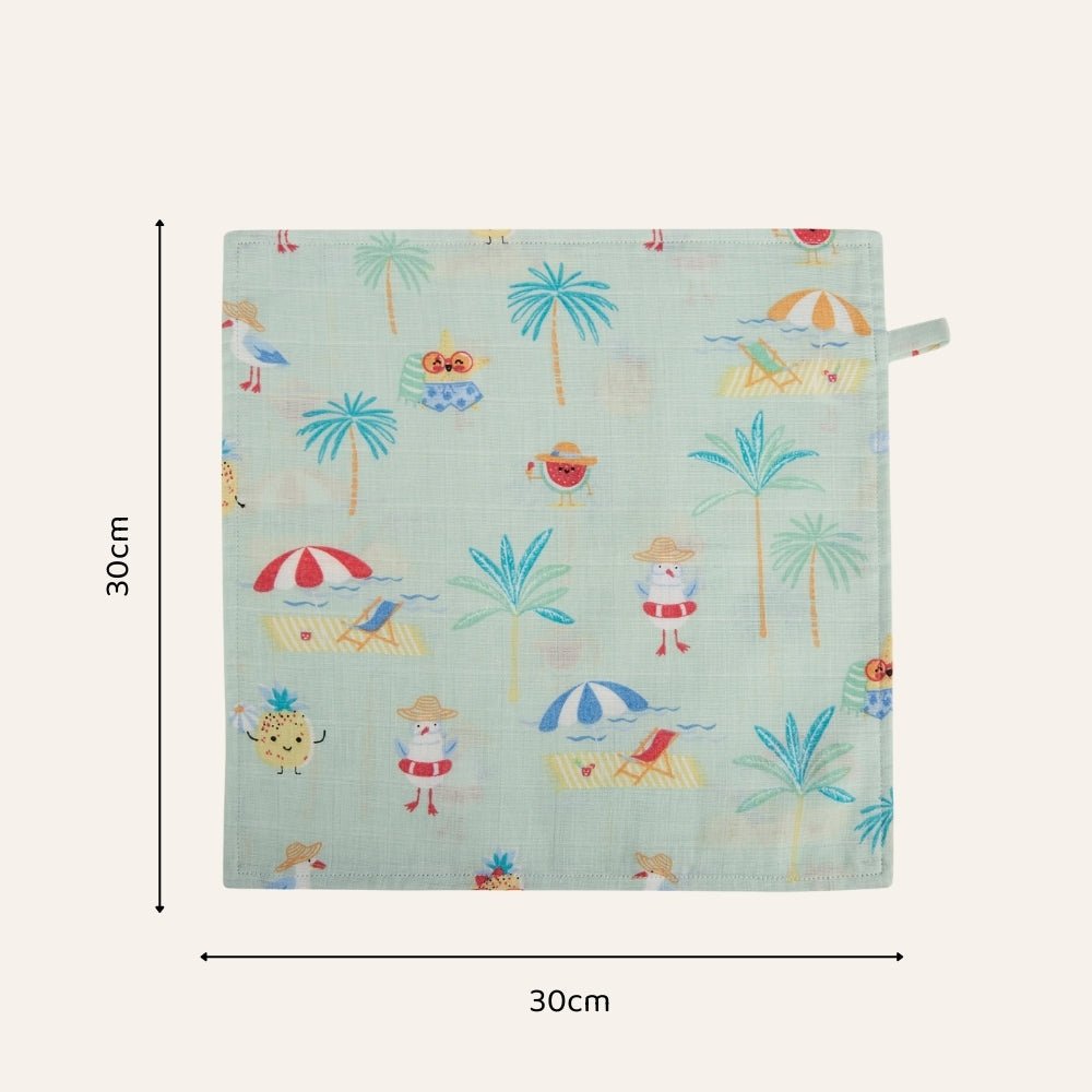 Tropical Twist 100% Cotton Pack of 5 Wash Cloth 0 - 12 Months - Baby Essentials | haus & kinder