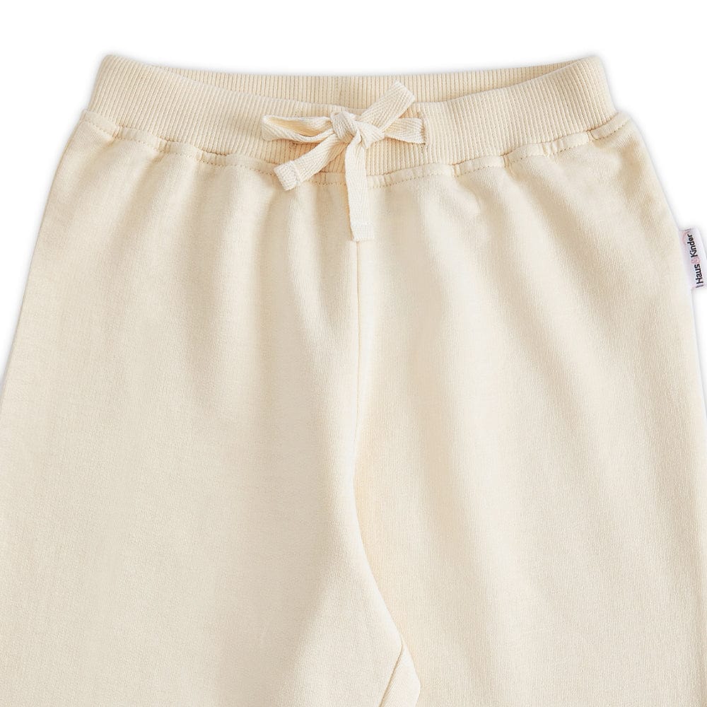 100% Cotton Full Length Boy Joggers, Off white
