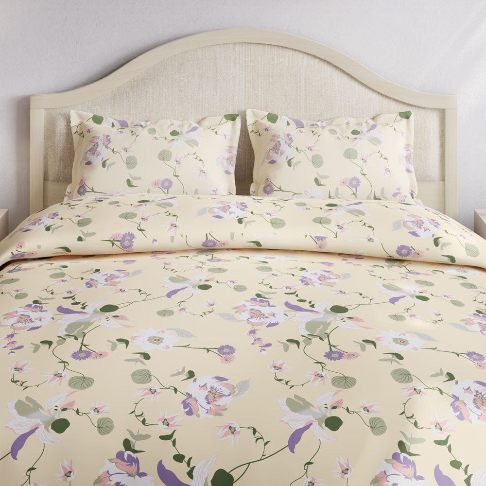 Bold Floral 100% Cotton King Size Bedsheet, 144 TC