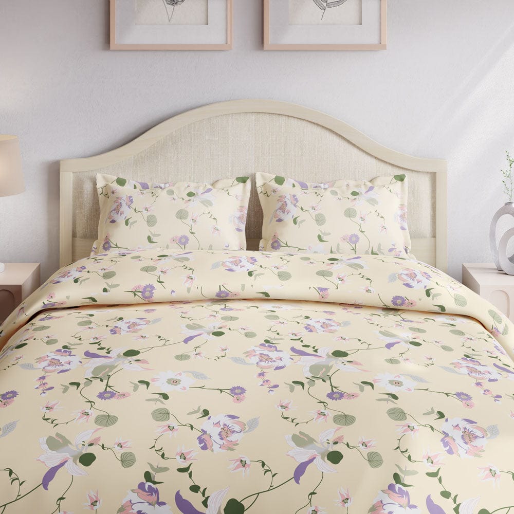 Bold Floral 100% Cotton King Size Bedsheet, 144 TC