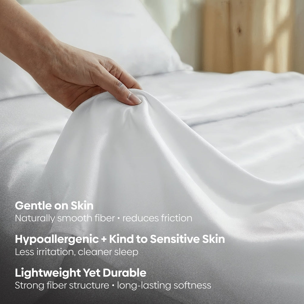 Tencel 300 TC King Flat Bedsheet- Cloud Drift