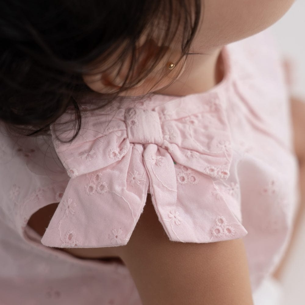 100% Cotton Chifly Frock with Blommer- Pink