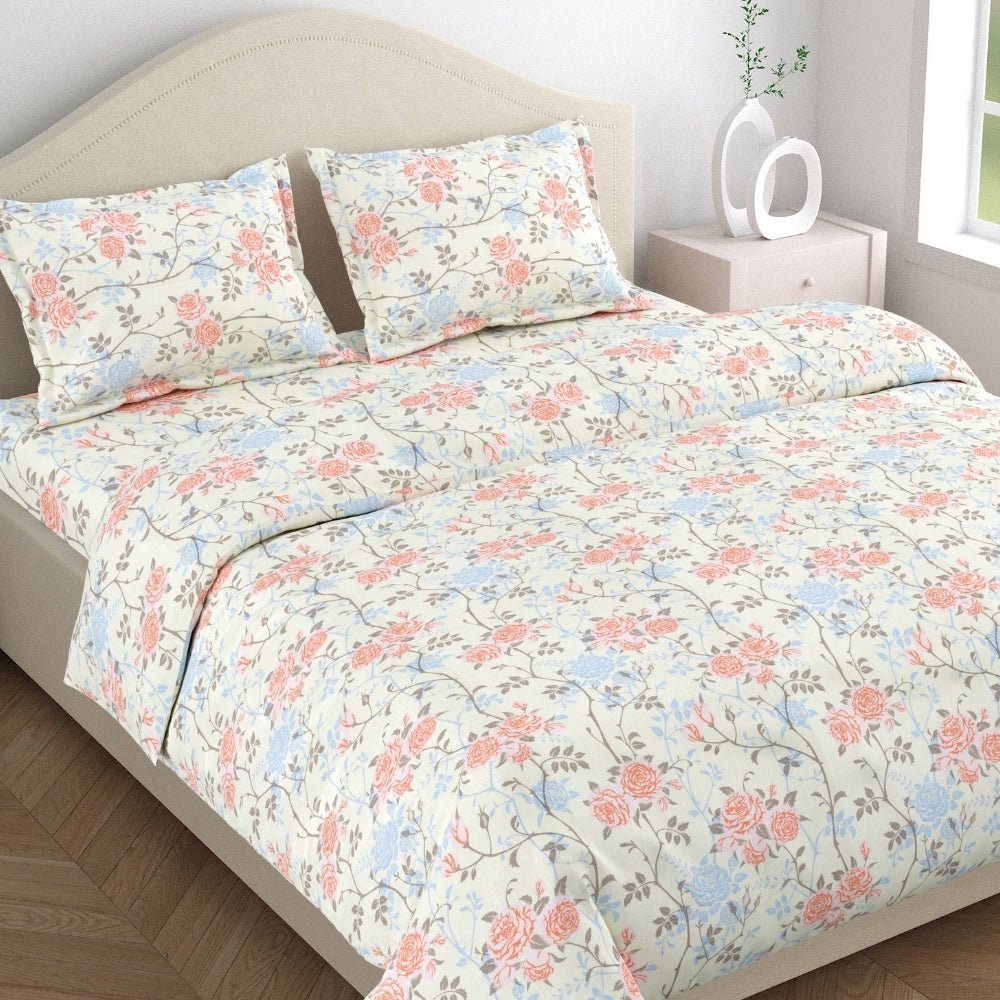Petalhaze 100% Combed Cotton 144 TC Double Flat Bedsheet - Bedsheets | haus & kinder
