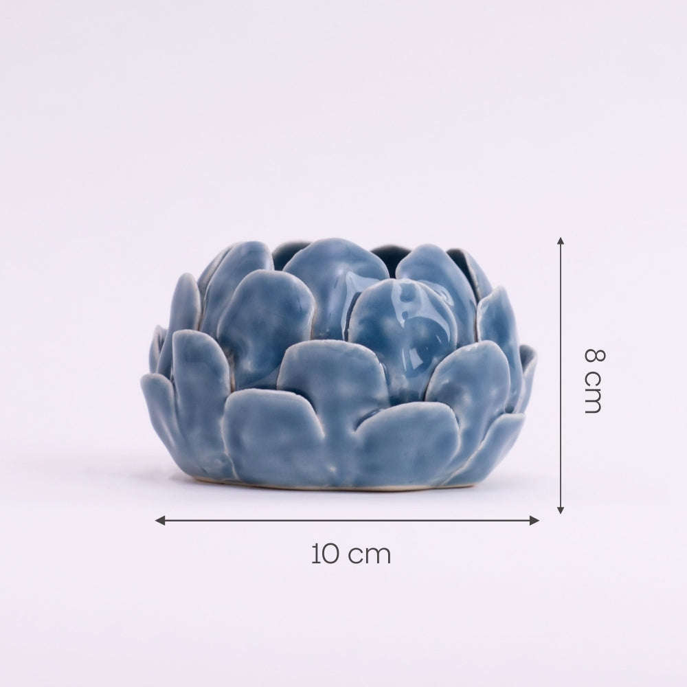 Frost Artichoke Tea light holder- Sky Blue
