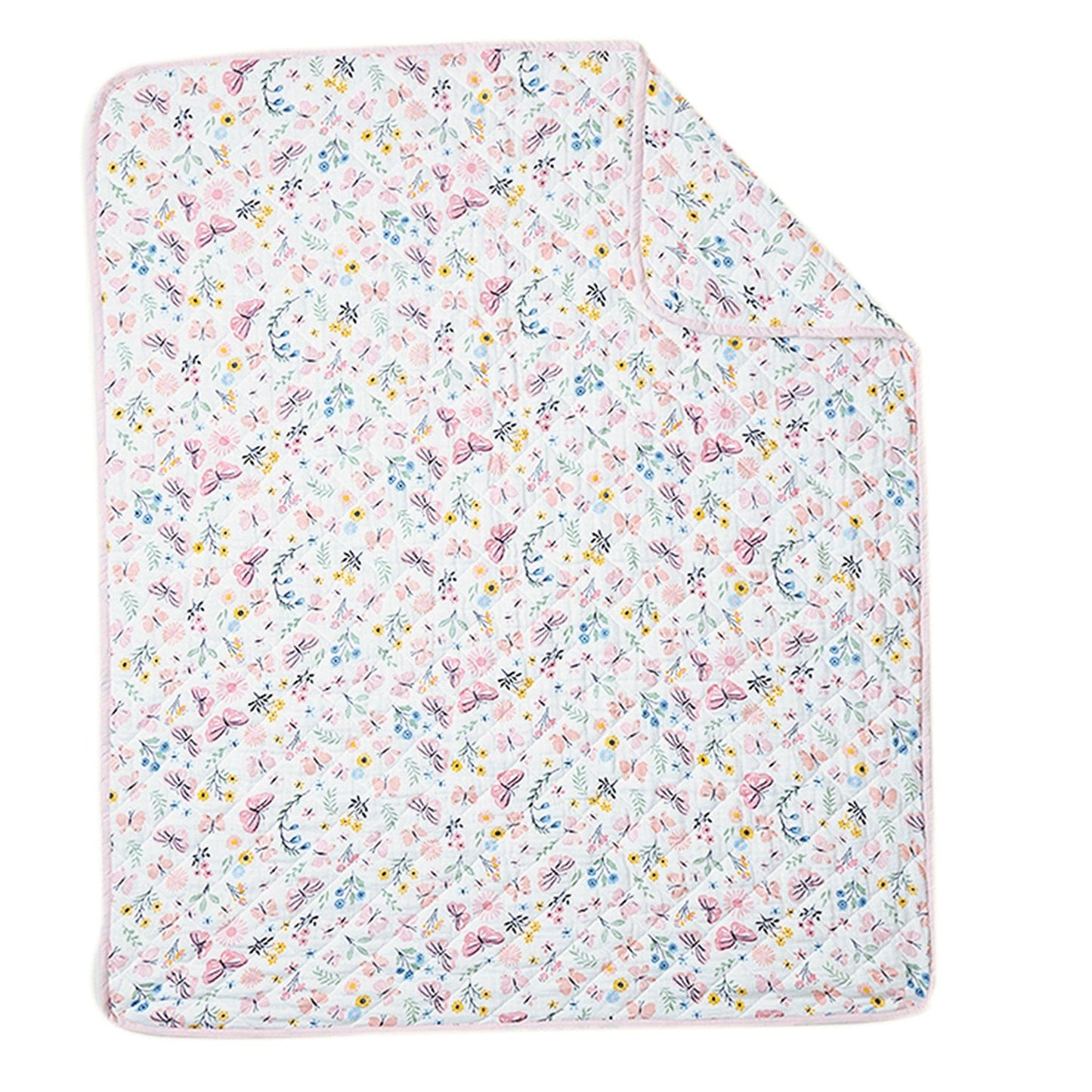 Bundle of Joy Bedding Set: Mattress, Bolsters with Quilt (Pack of 5,Butterfly garden)