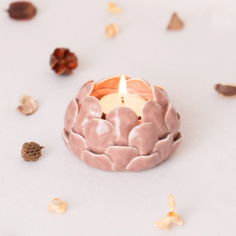 Blush Artichoke Tea light holder- Blush