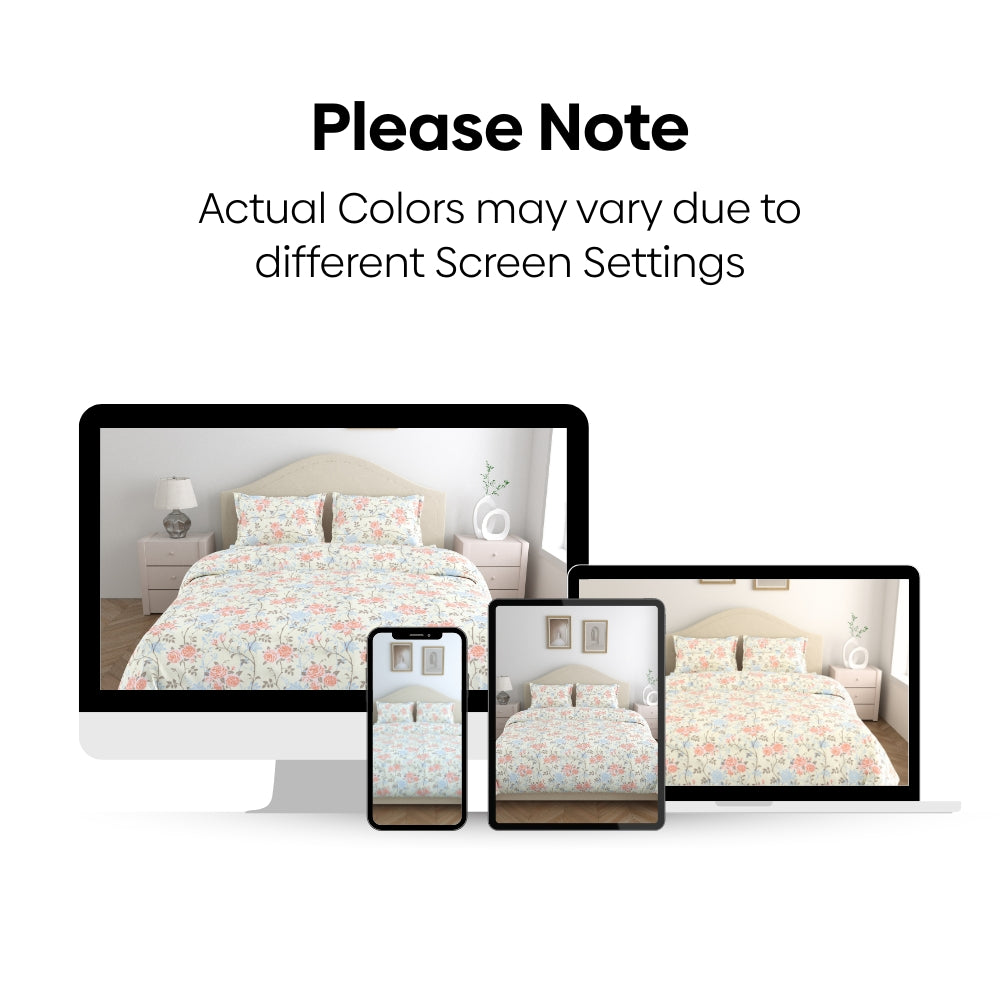 Petalhaze 100% Combed Cotton 144 TC Double Flat Bedsheet