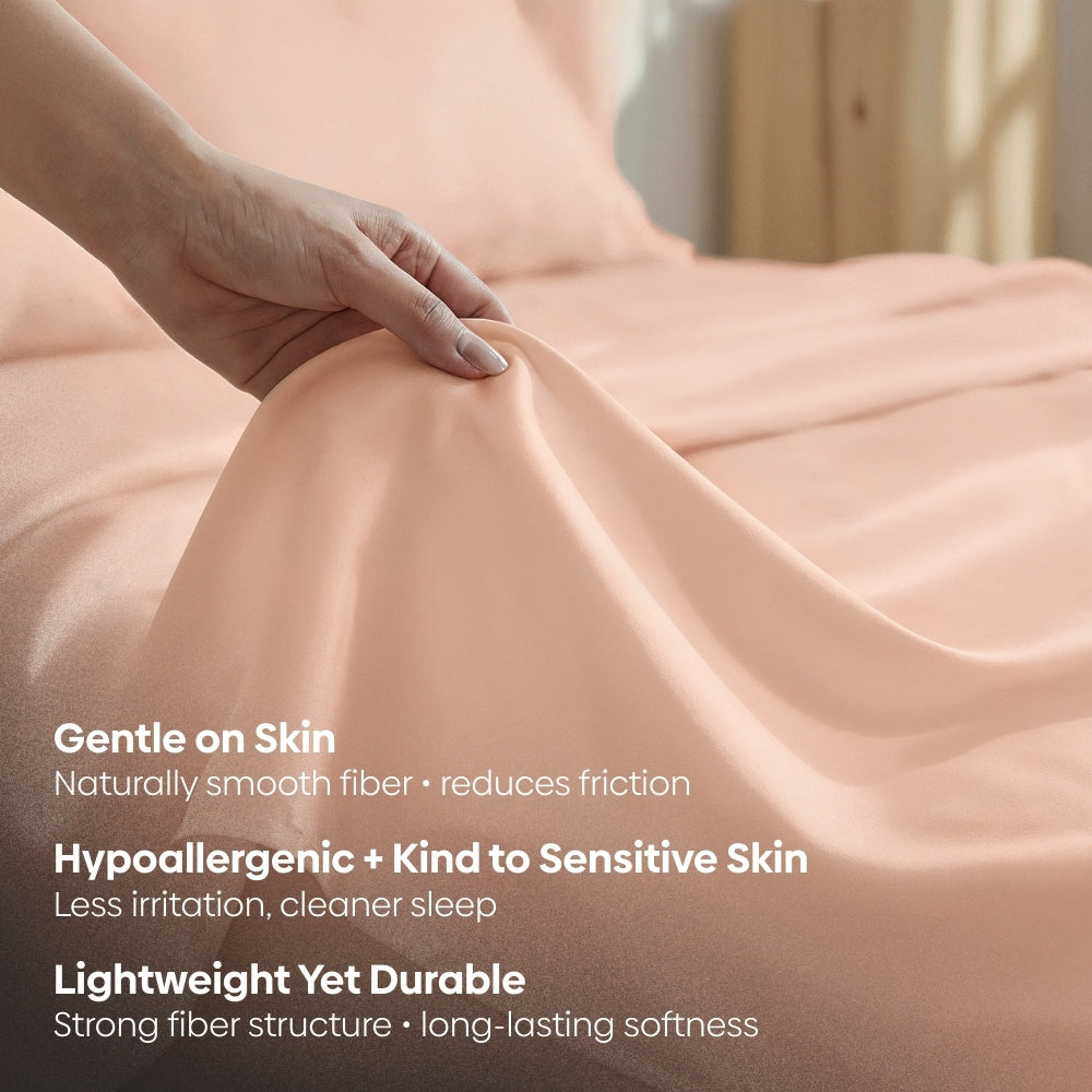 Tencel 300 TC King Flat Bedsheet- Blush Dusk