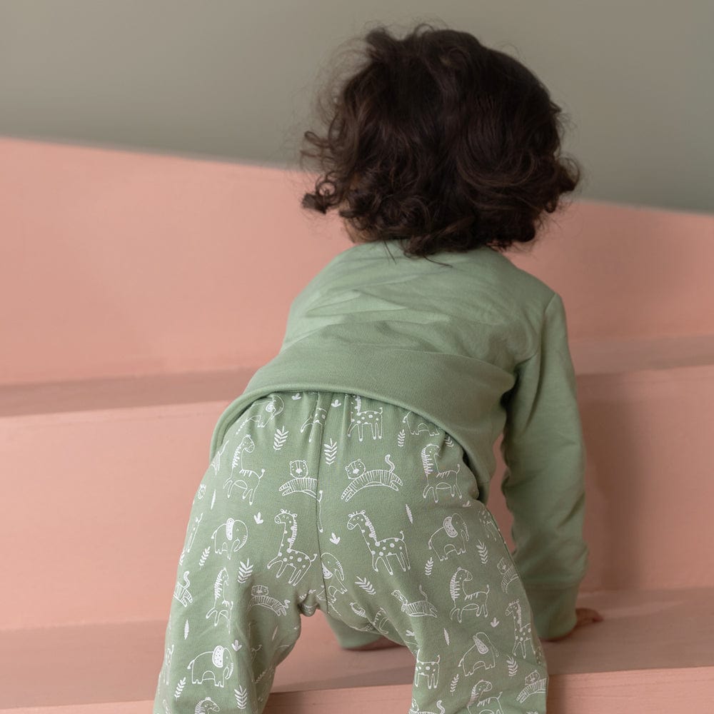 100% Cotton Full Length Boy Joggers, Green